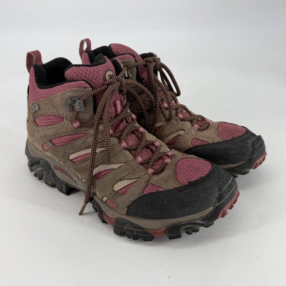 Merrell Moab Mid Waterproof Hiking Boots Women's 9.5 Boulder Blush Vibram